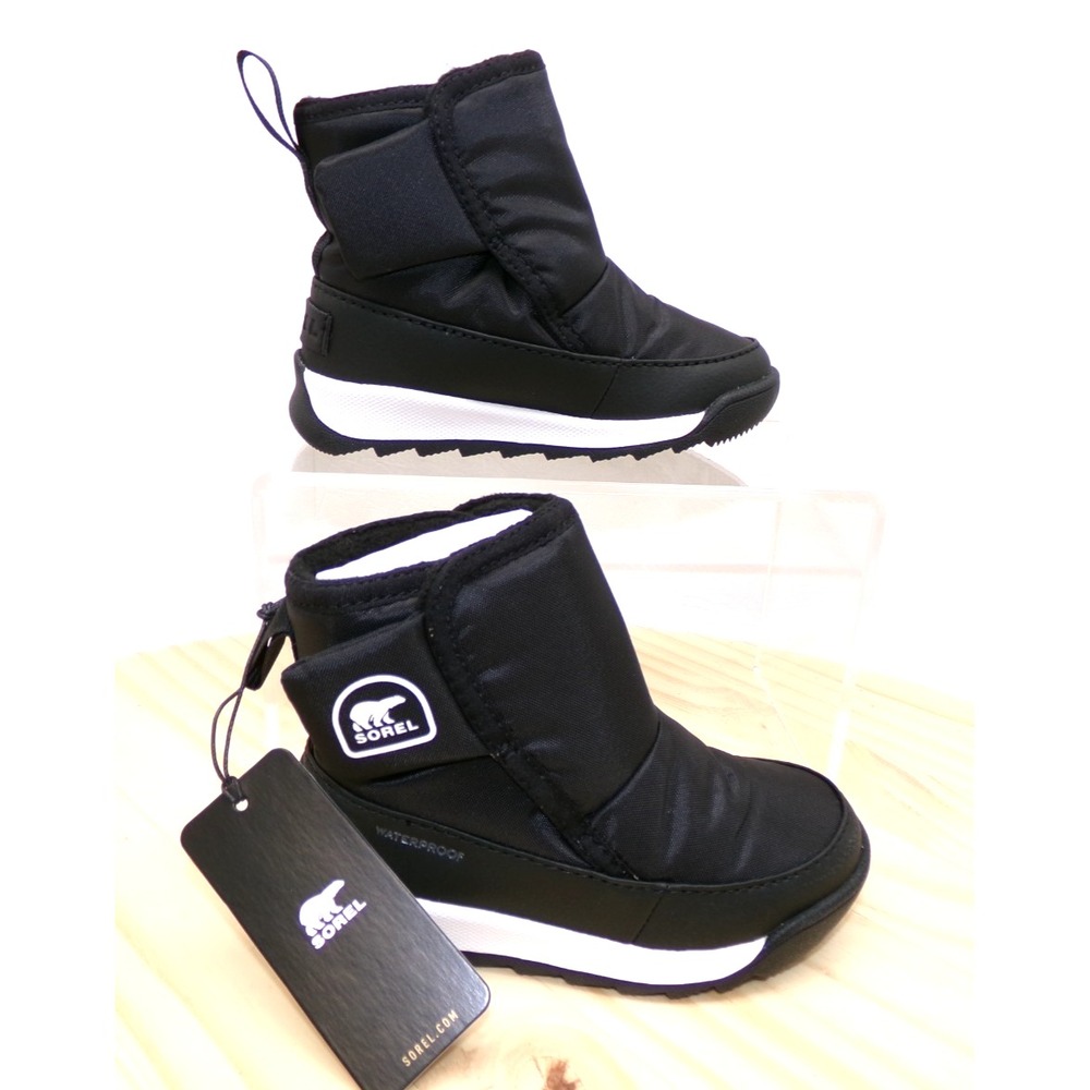 Sorel Whitney II Plus Bootie Toddler Black Sea Salt Sz 7 Hook Loop Closure NEW
